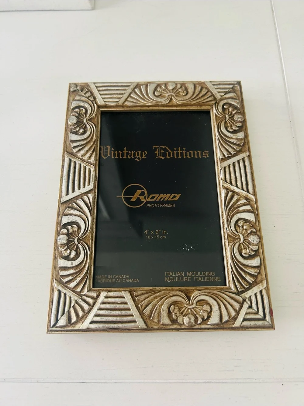 Roma Ornate Gold Silver Tone Wood Frame